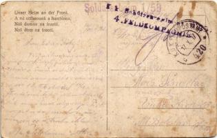 1917 A mi otthonunk a harctéren / WWI K.u.k. military camp + "K.k. Schützenregiment Nr. 23. 4. ...