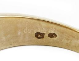 Arany (Au) 14K gyűrű, szintetikus kövekkel, jelzett, méret: 54, br: 7,3 g