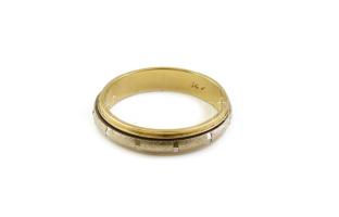 Arany (Au) 14K karikagyűrű forgatható középrésszel, jelzett, méret: 57, nettó: 4 g