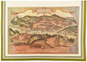 Buda, Eger, Hatvan és Szolnok 16-17. századi látképe, 4 db nagyméretű, színes reprint, 47x33 cm
