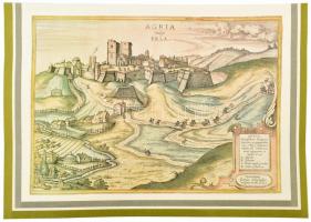 Buda, Eger, Hatvan és Szolnok 16-17. századi látképe, 4 db nagyméretű, színes reprint, 47x33 cm