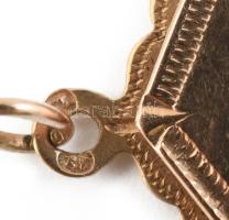 Arany (Au) 14K fényképtartó medál, jelzett, 2×1,5 cm, nettó: 1,3 g