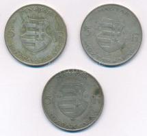 1947. 5Ft Ag "Kossuth" (3x) T:F patina Adamo F8.1