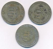 1947. 5Ft Ag "Kossuth" (3x) T:F patina Adamo F8.1