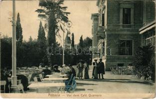 1908 Abbazia, Opatija; Vor dem Café Quarnero / Kávéház terasza / cafe terrace. A. Dietrich (Rb)