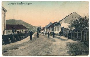 1912 Szinérváralja, Szinyérváralja, Seini; utca részlet / street view (ázott / wet damage)