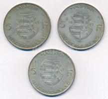 1947. 5Ft Ag "Kossuth" (3x) T:VF,F patina Adamo F8.1