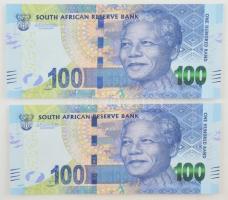 Dél-Afrika DN (2014.) 100R (2x) sorszámkövetők T:UNC,AU
South Africa ND (2014.) 100 Rand (2x) conse...