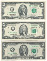 Amerikai Egyesült Államok 1976-2013. 2$ (3xklf) T:XF-F USA 1976-2013. 2 Dollars (3xdiff) C:XF-F