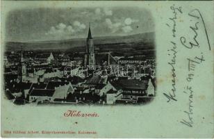 1899 (Vorläufer) Kolozsvár, Cluj; látkép. Gibbon Albert kiadása / general view + "BRASSÓ - BUDAPEST 16. SZ." vasúti mozgóposta bélyegző (fl)