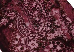 Bordó áttört mintás sál, 34x155 cm
