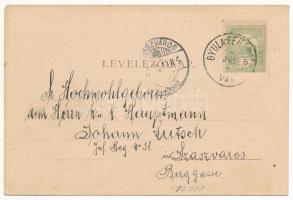 1902 Gyulafehérvár, Karlsburg, Alba Iulia; Deák Ferenc utca. Atelier Bach / street (ázott / wet dama...