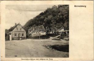 Kisdisznód, Michelsberg, Cisnadioara; Gemeindewirtshaus und Aufgang zur Burg. Jos. Drotleff Nr. 72. / Városi vendéglő és feljárat a várba / restaurant and entry to the castle (r)