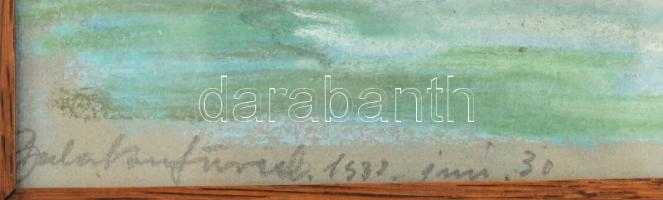 Bertalan Rózsa (1900-1987): Balatonfüredi part vitorlással, 1930-as évek. Pasztell, papír, jelzés né...