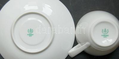 Teljes 5 darabból álló Hollóházi aranyozott szélű teás porcelán készlet