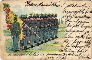 1902 Austro-Hungarian K.u.K. military art postcard. litho (EM)