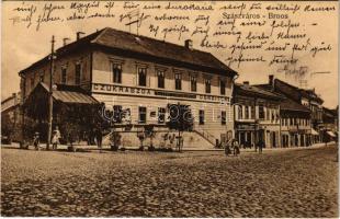 1914 Szászváros, Broos, Orastie; Eisenburger kávéház és cukrászda, Oprean Aurél üzlete / café, confectionery, shop (ázott sarok / wet corner)