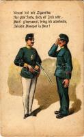 1900 Wenzel hol mir Zigaretten... / Austro-Hungarian K.u.K. military art postcard, humour. litho (EK)