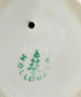 Hollóházi porcelán mókus, kézzel festett, jelzett, kis kopásnyomokkal, m: 13,5 cm