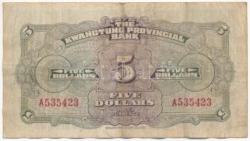 Kína / Kwangtung Provincial Bank DN (1936) 5Y / 5D T:F,VG kis lyuk
China / Kwangtung Provincial Ban...