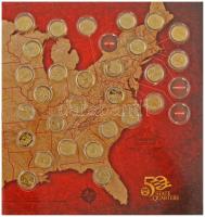 Amerikai Egyesült Államok 1999-2008. 1/4$ aranyozott Cu-Ni "50 Állam" (50xklf), nagyalakú ...