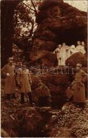 1917 Praha, Prag, Prága, Prague; Osztrák-magyar katonák csoportja / WWI Austro-Hungarian K.u.K. military, group of soldiers. photo (EK)