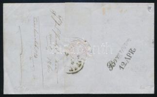 1860 15kr II. típus elfogazott bélyeg számlalevélen "ARAD" - Egg 1860 15kr type II. shifte...