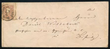 ~1860 10kr II. típus elfogazott bélyeg levélen "HERMAN(NS)TADT" - Bistritz, ~1860 10kr type II.shifted perforation on cover "HERMAN(NS)TADT" - Bistritz
