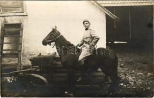 Osztrák-magyar lovas katona / WWI Austro-Hungarian K.u.K. military, cavalryman. Miklós Andor (Karánsebes, Caransebes) photo