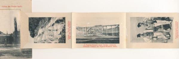 Fogaras, Fagaras; Apaffy fejedelem vára. Leporellolap belül kórház, Fő tér, Zeky utca, főgimnázium, ...