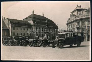 cca 1920 Nagyszeben, automobilok, fotó Guggenberger Mairovits műterméből, 11,5×17 cm