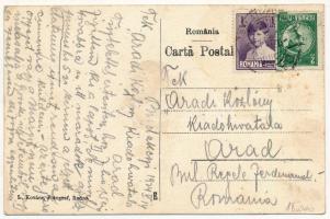 1924 Gyorok, Ghioroc; Román ortodox és református templomok, Petru Gladis üzlete, Nádasdy tér, Arad-...