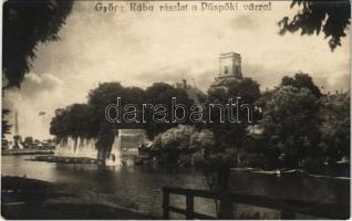 1921 Győr, Rába részlet a Püspöki várral (EK)