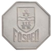 DN FŐSPED / Fővárosi Szállítási Vállalat 15 éves törzsgárda tagságáért ezüstözött bronz plakett (57x57mm) T:AU
