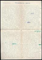 cca 1963 Verebes Károly (1920-1987) színművész személyi nyilvántartó lapja, valamint önéletrajza