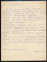 cca 1963 Kozák András (1943-2005) színművész személyi nyilvántartó lapja, valamint saját kézzel írt ...