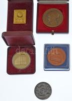 1982-2000. Filatéliai kiállításokkal és bélyeggyűjtéssel kapcsolatos magyar, szlovák, olasz és francia emlékérmek (5db), ebből 4db tokban T:UNC,AU