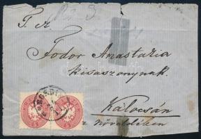 ~1864 5kr pár levél előlapon SZEGEDIN - Kalocsa