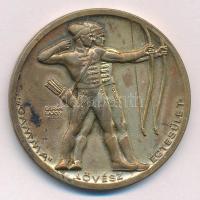 Berán Lajos (1882-1943) ~1940. Gamma Lövész Egyesület aranyozott bronz díjérem (41mm) T:XF patina, kopott aranyozás