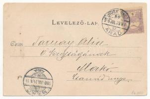 1900 Menyháza, Monyásza, Moneasa; vasút a tó mellett, gőzmozdony, vonat, kisvasút / railway next to ...