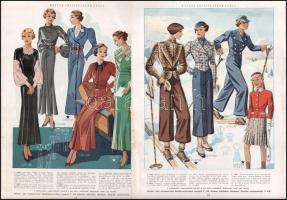 cca 1930 10 db kétoldalas art deco női divatkép a Magyar Uriasszonyok Lapjából, lap széle részben vá...