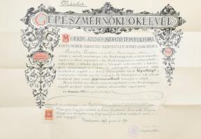 1904 Gépészmérnök diploma hajtva