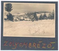 cca 1930 Zólyombrézó, Felvidék, Szlovákia, kartonra ragasztott fotó, 5,5×8 cm