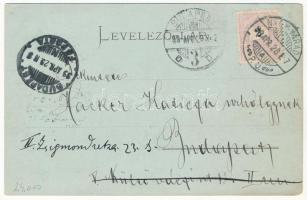 1899 (Vorläufer) Nagyvárad, Oradea; Látkép a Nagyhídról, kiapadt Körös, zsinagóga, este. Sonnenfeld ...