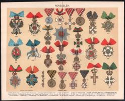 cca 1900 össz. 30 db színes illusztráció a Pallas Nagy Lexikonából és Meyers Konversation-Lexikonból...