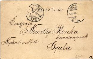 1900 Nagyvárad, Oradea; Szent Vince intézet, még földszintes épület bejárata (1899-ben húztak rá eme...