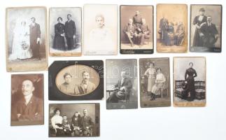 cca 1880-1890 11 db kabinetfotó magyar fényképészektől, némelyik feliratozott