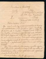 cca 1870 Szűr Kálmán: Szerelem és barátság, beszély (novella), kézirat, kissé laza fűzéssel, részben...