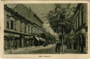 1909 Győr, Baross út, Dr. Mayer A. fogorvos műterme, Virág Ferenc, Beck Nővérek, Bíró Pál üzlete. Hermann Izidor kiadása 105. sz. (fa)