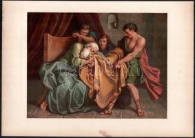 cca 1880-1900 20 biblia témájú illusztráció. Kromolitográfia, papír, jelzés nélkül. Néhány kevés lap...